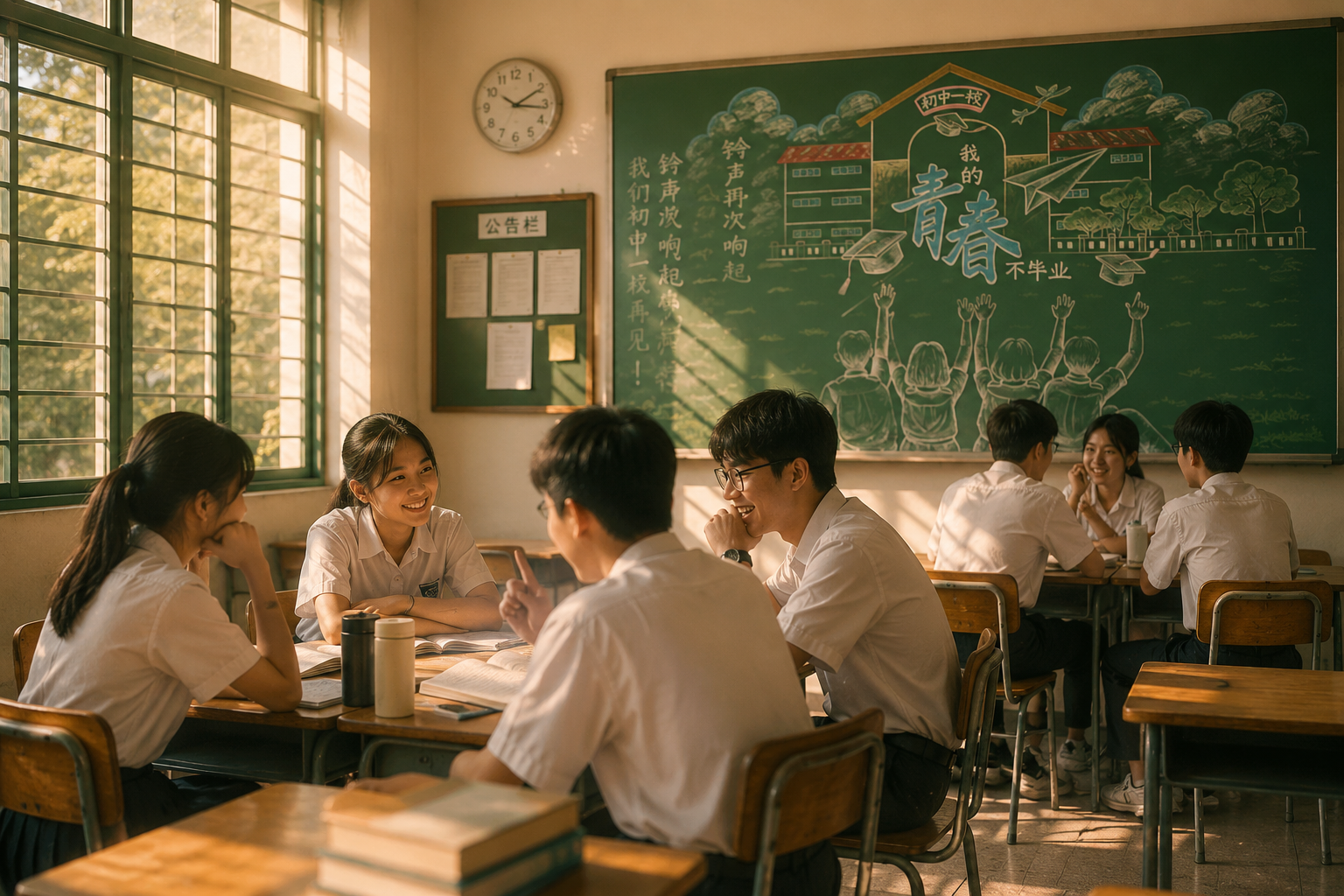 校园主题咖啡馆午后课室